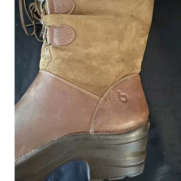 Bionica winter Boots Leather/Suede women size 9 Brown Shearling. Only worn once. - Picture 4 of 5